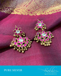 ASDS-201218 - Gold,Pink &  Pure Silver Earrings