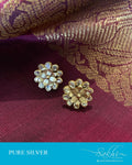 ASDS-201226 - Gold,White &  Pure Silver Earrings