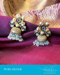 ASDS-201227 - Gold &  Pure Silver Earrings