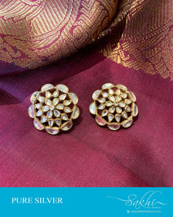 ASDS-201228 - Gold &  Pure Silver Earrings
