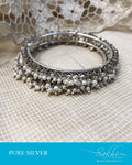 ASDS-22502 - Silver &  Pure Silver  Bangle