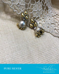 ASDS-31116 - Gold &  Pure Silver  Earring