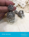 ASDS-31570 - Silver &  Pure Silver  Earring