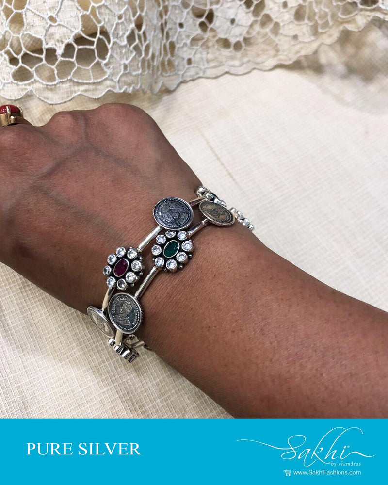 ASDS-41300 - Silver &  Pure Silver  Bangle