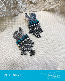 ASDS-42073 - Silver &  Pure Silver  Earring