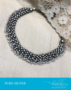 ASDS-44550 - Silver &  Pure Silver  Mala