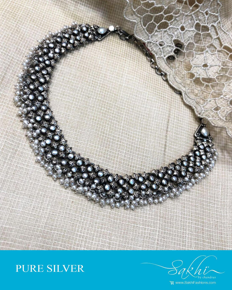 ASDS-44550 - Silver &  Pure Silver  Mala
