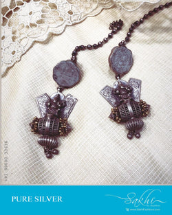 ASDS-64550 - Blue &  Pure Silver  Earring