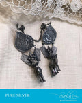 ASDS-65785 - Silver &  Pure Silver  Earring