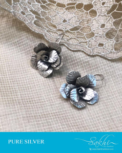 ASDS-86820 - Gold &  Pure Silver  Earring