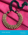 ASDS-90830 - Gold & Black Pure Silver  Necklace