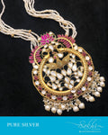 ASDS-90837 - Gold & Pearl Pure Silver  Mala
