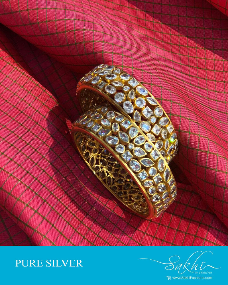 ASDS-90843 - Gold &  Pure Silver  Single Bangle