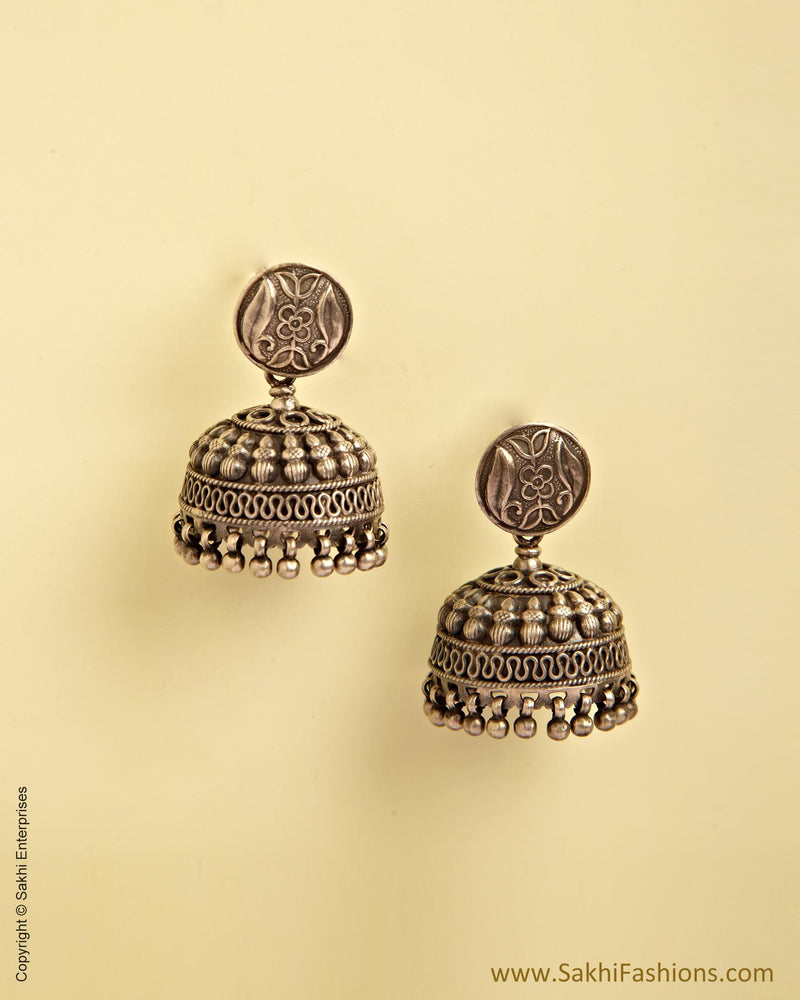 ASMSN-34980 - Silver &  Pure Silver Big Jumka
