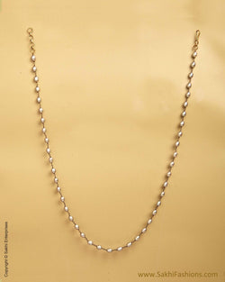 ASMSO-10868 - Grey & Gold Silver Pearl Mala