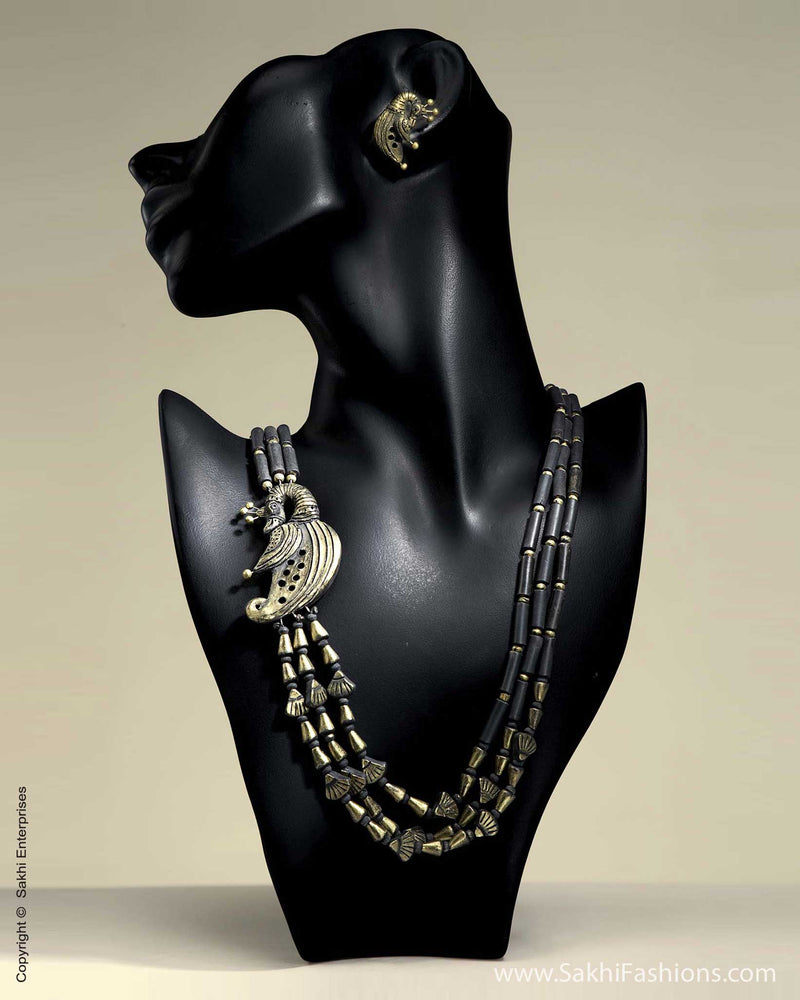 AT-0001 Peacock Black Terracotta Mala
