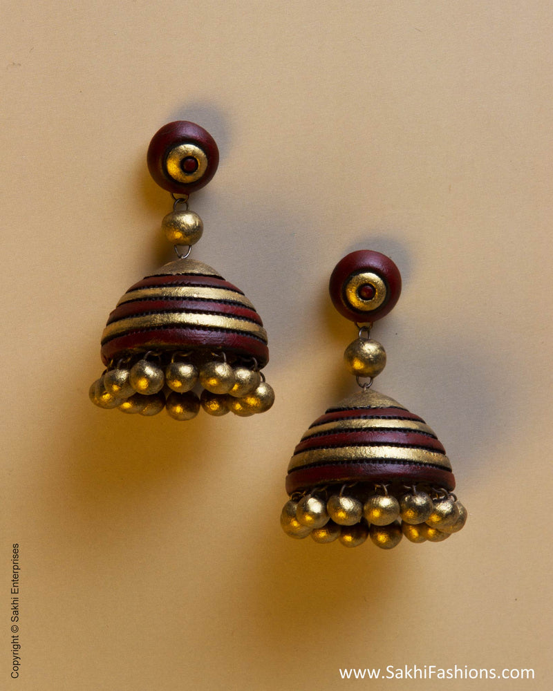 Brown Gold Terracotta Jhumka Sakhi Fashions – sakhifashions