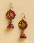 AT-0046 Pink & Gold Terracotta Jhumka