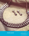 AT-R6570 - Antique  & Brown  Terracota Mala & Earring