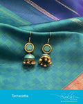 AT-R6605 - Blue & Gold Terracota Earring