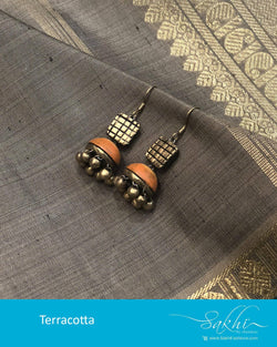 AT-R6606 - Gold & Orange Terracota Earring