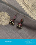 AT-R6607 - Red & Gold Terracota Earring