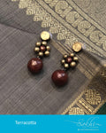 AT-R6609 - Gold & red Terracota earring