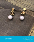 AT-R6610 - Cream & Gold Terracota Earring