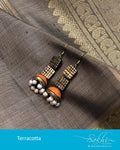AT-R6617 - Gold & Orange Terracota Earring