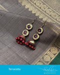 AT-R6619 - Gold & Red Terracota Earring