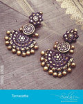 AT-R6628 - Black & Gold Terracota Earring