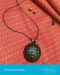 ATDP-16106 - Gold & Black Pendant Set