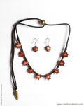 ATDP-21429 - Maroon & Gold Terracotta Mala