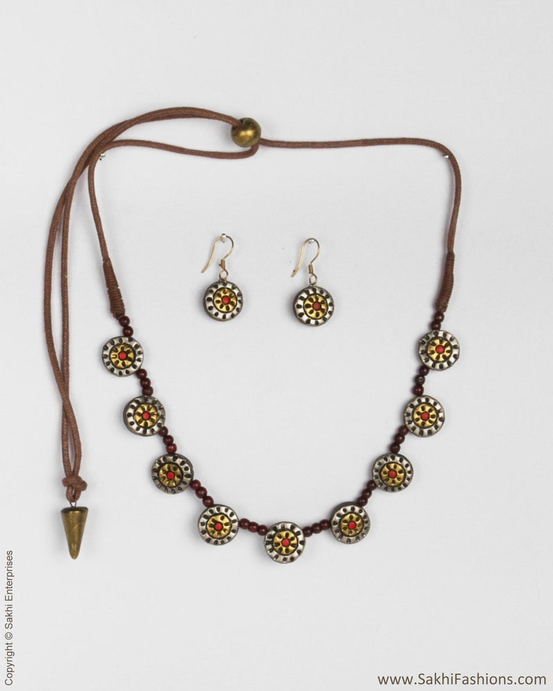 ATDP-21432 - Silver & Red Terracotta Mala
