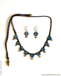 ATDP-21436 - Blue & Gold Terracotta Mala