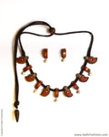 ATDP-21437 - Brown & Gold Terracotta Mala
