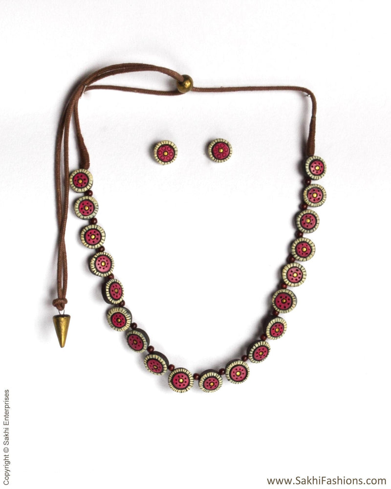 ATDP-21454 - Pink & White Terracotta Mala