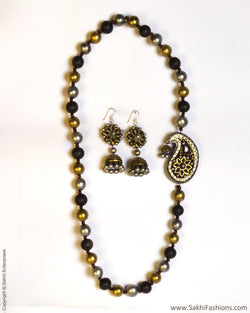 ATDP-21480 - Black & Gold Terracotta Mala