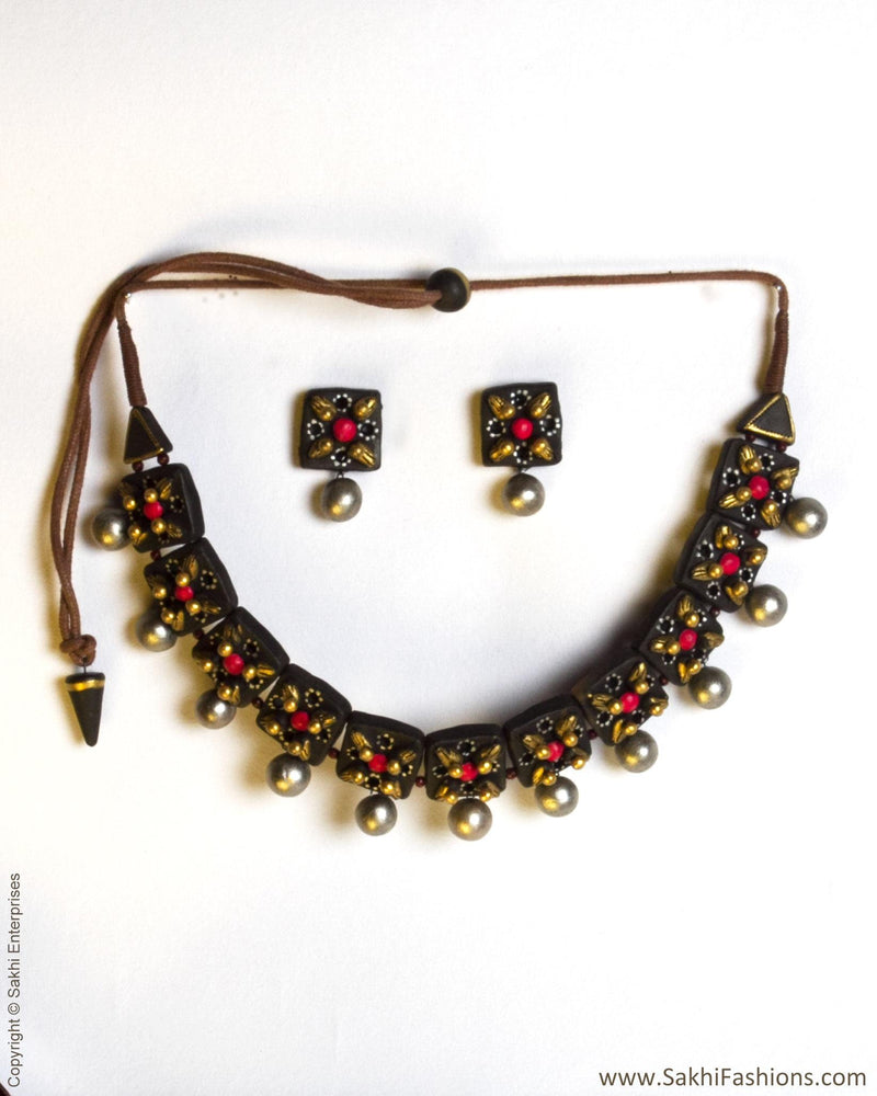 ATDP-21505 - Black & Multi Terracotta Mala