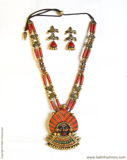ATDP-21521 - Orange & Multi Terracotta Mala