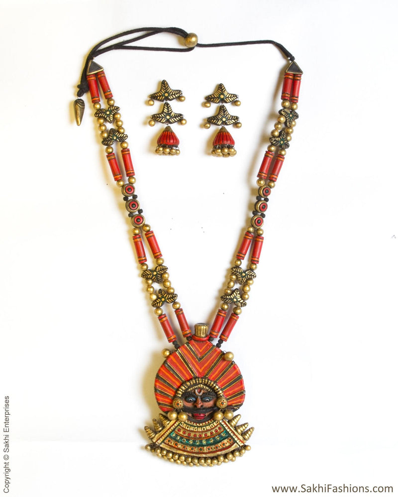 ATDP-21521 - Orange & Multi Terracotta Mala