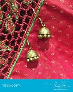 ATDP-5732 - Antique & Gold Terracota Jhumka