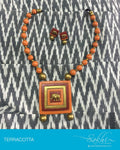 ATDP-7085 - Orange & Multi Terracota Mala