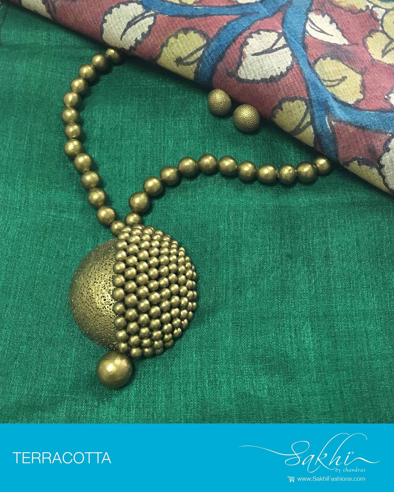 ATDP-7087 - Gold &  Terracota Mala