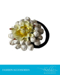 AX-002 - White  & Yellow Faux Hair Cilp