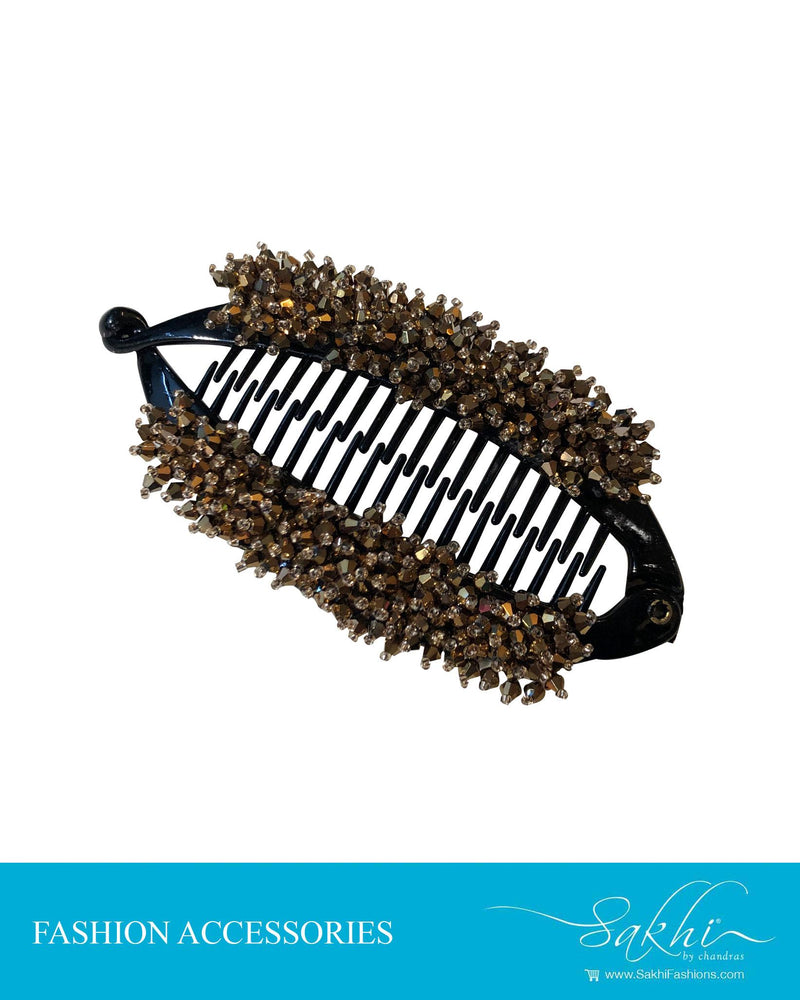 AX-0025 - Black  & Brown Faux Hair Cilp