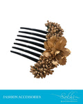AX-0032 - Black  & Gold Faux Hair Cilp