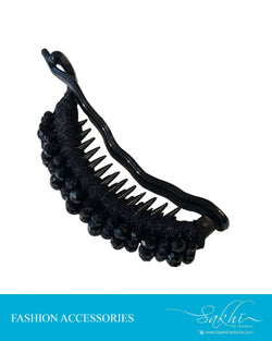 AX-S13 - Black &  Faux Hair Cilp