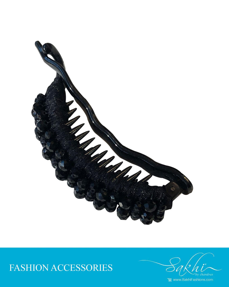 AX-S13 - Black &  Faux Hair Cilp