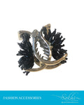 AX-S17 - Black &  Faux Hair Cilp